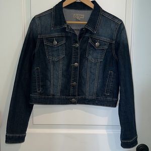 Earl Jean Dark Wash Cropped Denim Jacket Size Medium (Worn Once) Mint Condition